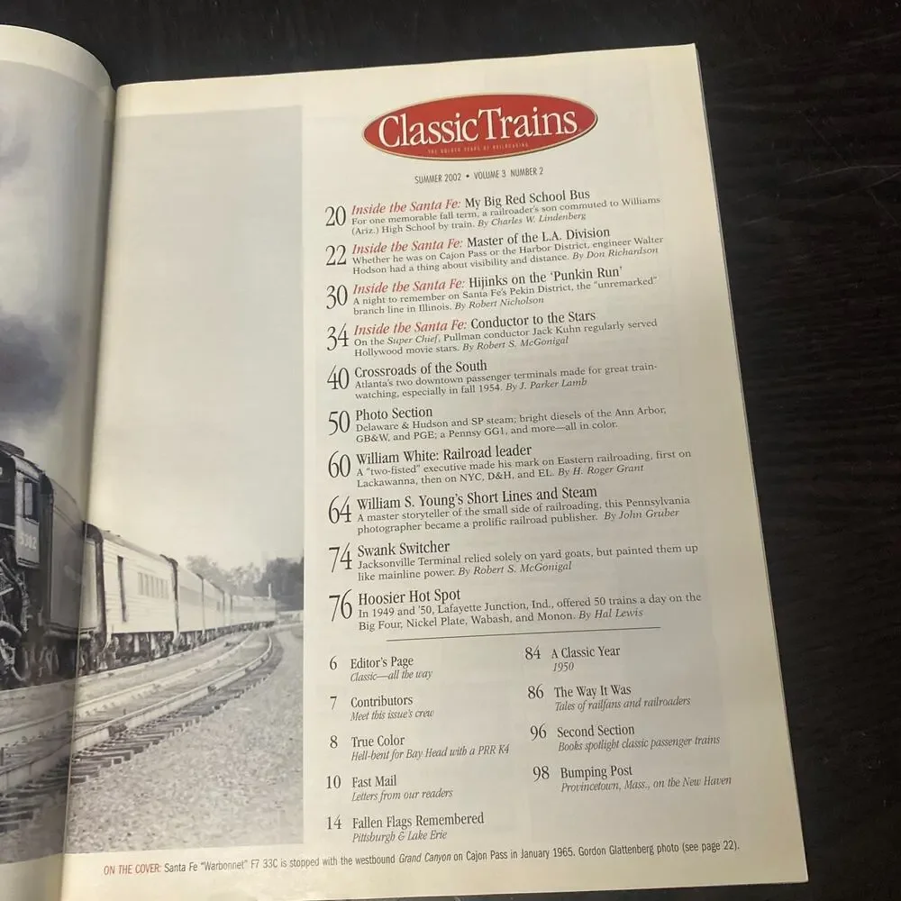 Classic Trains 2002 Summer Santa Fe Atlanta Stations Lafayette Inciana